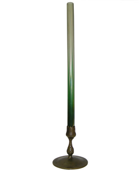 Tiffany Bronze & Glass Flower Bud Vase
