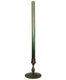 Tiffany Bronze & Glass Flower Bud Vase