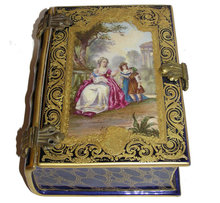 Antique Sevres Style Porcelain Book Form Box