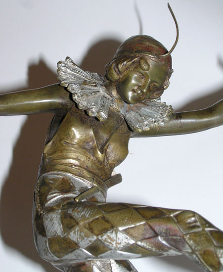 Art Deco TITZE Bronze Harlequin Figurine
