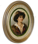 German Boy Portrait Porcelain Plaque