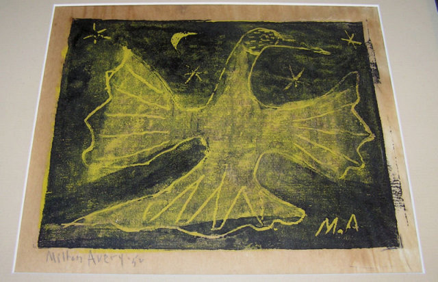 MILTON AVERY '52 Yellow Firebird Woodcut