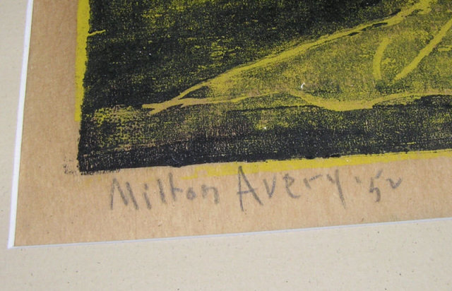 MILTON AVERY '52 Yellow Firebird Woodcut