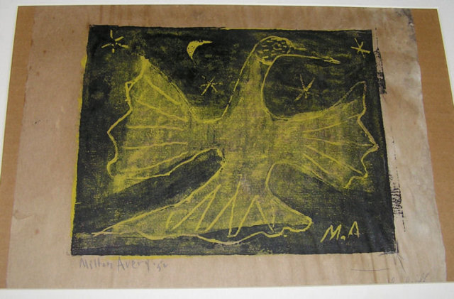 MILTON AVERY '52 Yellow Firebird Woodcut