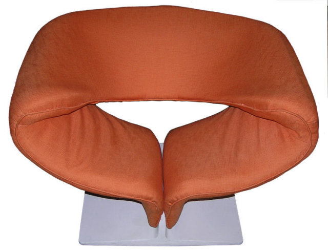 1960s Orange Pierre Paulin Ribbon Chair
