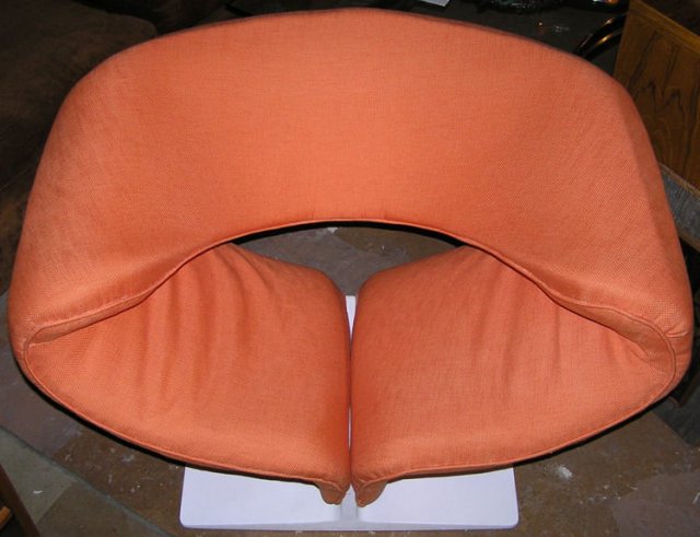1960s Orange Pierre Paulin Ribbon Chair