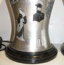 Pair Japanese Foil Decorated Table Lamps