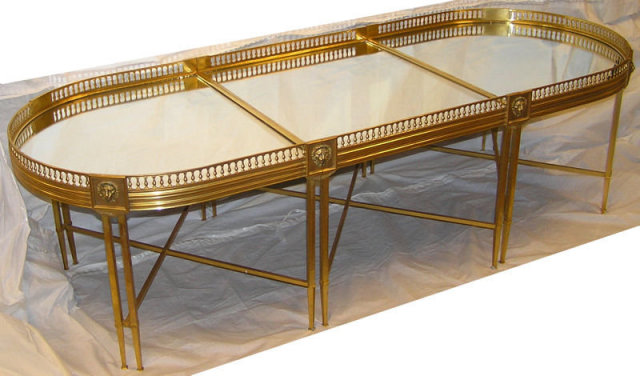 Empire Style Mirrored Plateau Bronze Coffee Table