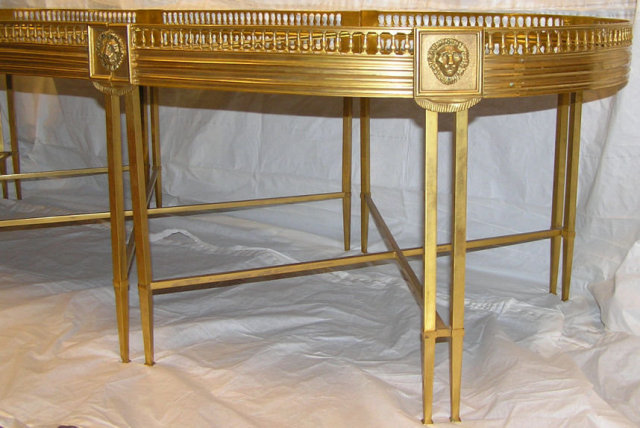 Empire Style Mirrored Plateau Bronze Coffee Table
