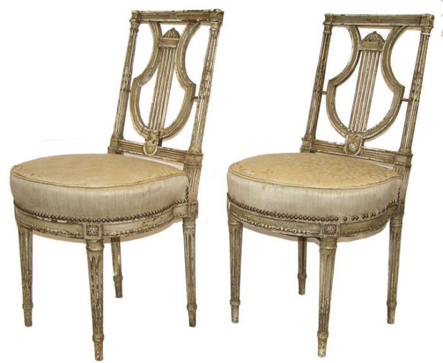 Pair French Louis XVI Period Side Chairs