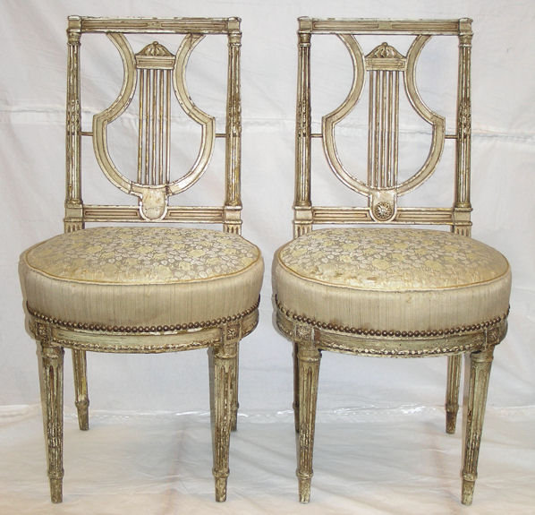 Pair French Louis XVI Period Side Chairs