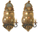 Pair of Tall French Mirrored Sconces by Maison Jansen