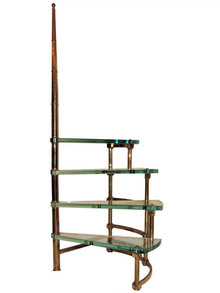 Mid-Century Fontana Arte Italian Brass & Glass Etagere Side Table
