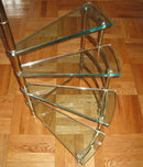 Mid-Century Fontana Arte Italian Brass & Glass Etagere Side Table