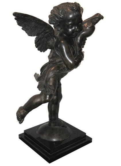 Putto with Dolphin Bronze After Verrocchio