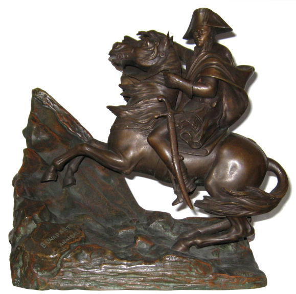 Napoleon Crossing Alps Bronze After David