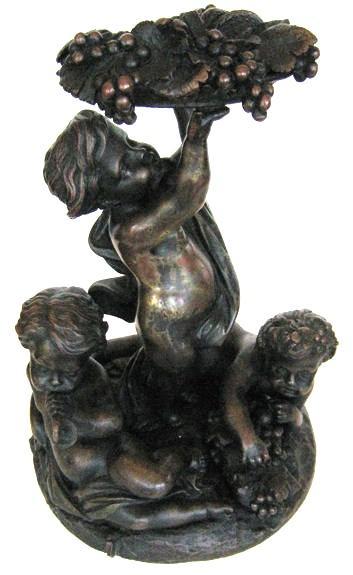 Antique Bacchanalian Figurative Putti Bronze Sculpture