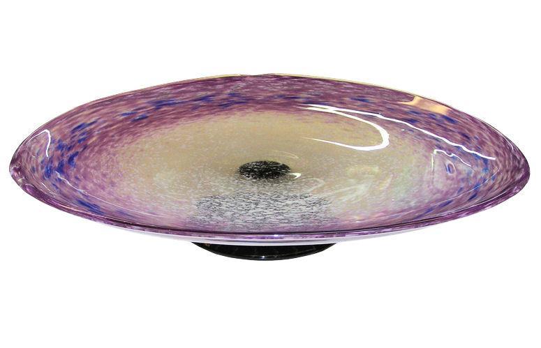 Schneider Art Deco Violet Glass Centerpiece Compote