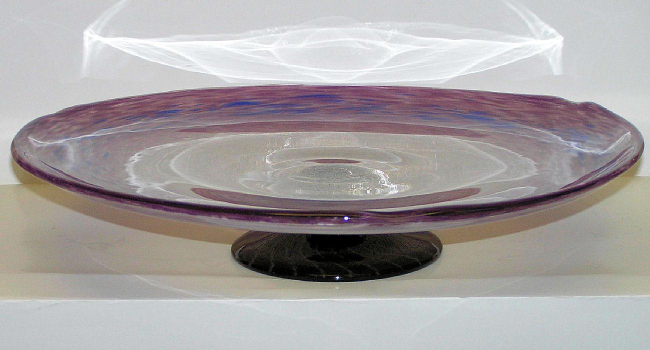 Schneider Art Deco Violet Glass Centerpiece Compote