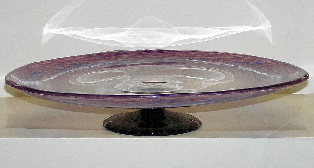 Schneider Art Deco Violet Glass Centerpiece Compote