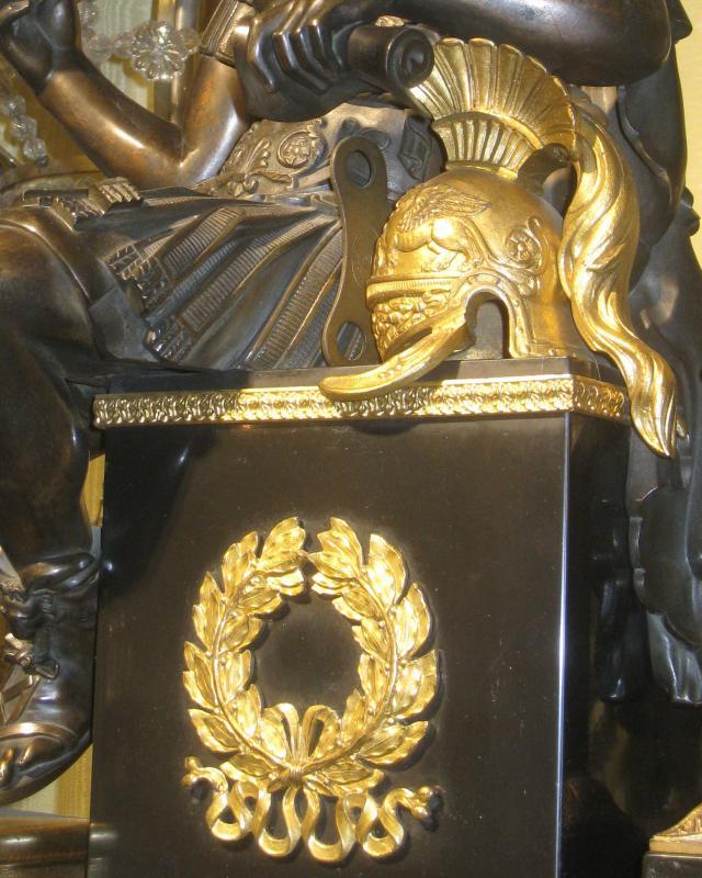 Antique Roman Neoclassical Figural Mantel Clock