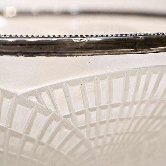 Lalique Coquilles Art Deco Silver Mounted Opalescent Glass Bowl