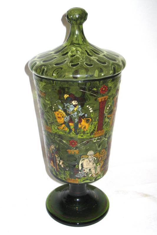 Antique German Masonic Glass Pokal Goblet