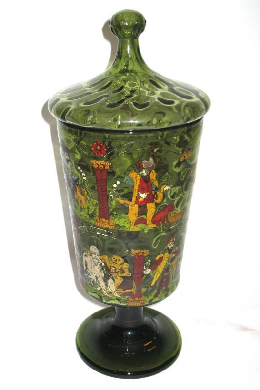 Antique German Masonic Glass Pokal Goblet