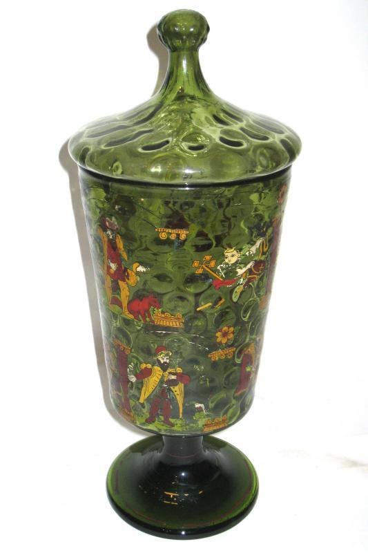 Antique German Masonic Glass Pokal Goblet
