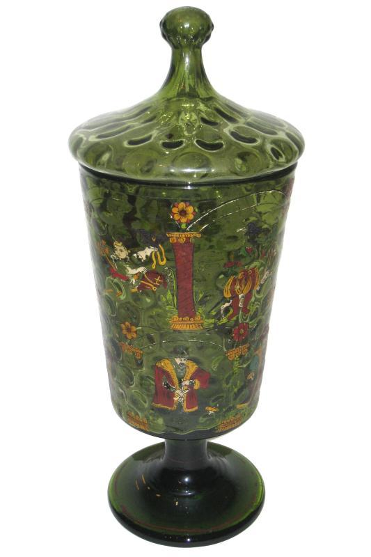 Antique German Masonic Glass Pokal Goblet