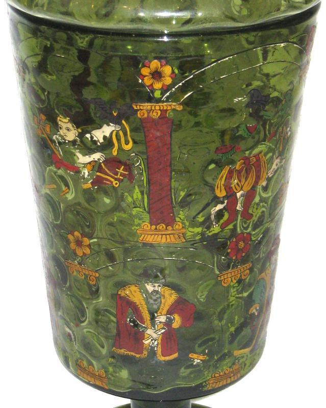 Antique German Masonic Glass Pokal Goblet