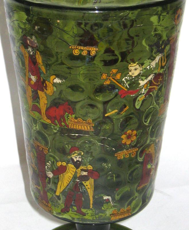Antique German Masonic Glass Pokal Goblet