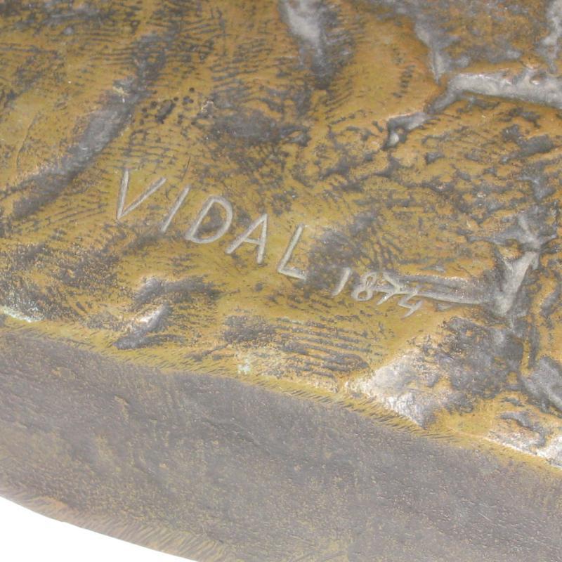 Louis Navatel Vidal (1831-1892) Roaring Lion Bronze Sculpture