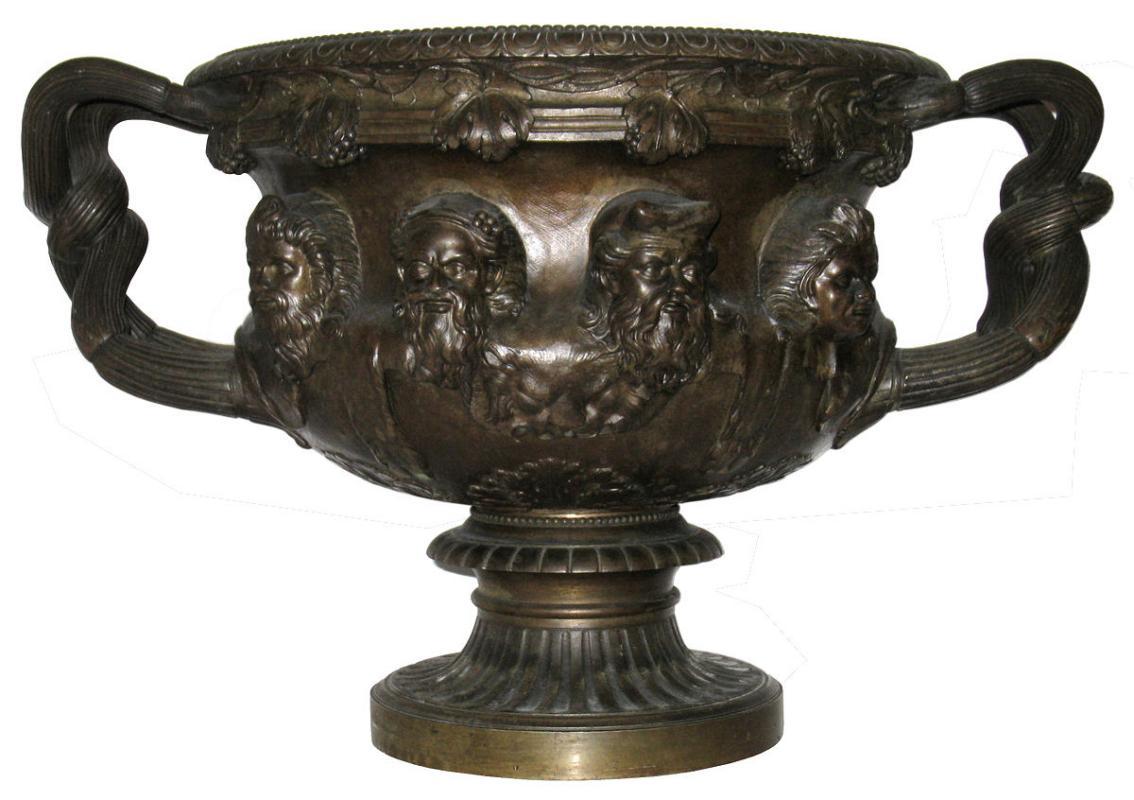 Antique Neoclassical Bacchanalian Bronze Albani Vase