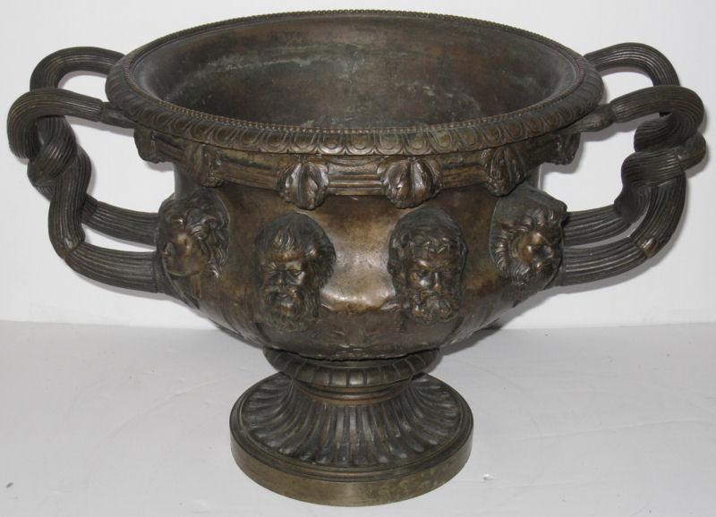 Antique Neoclassical Bacchanalian Bronze Albani Vase