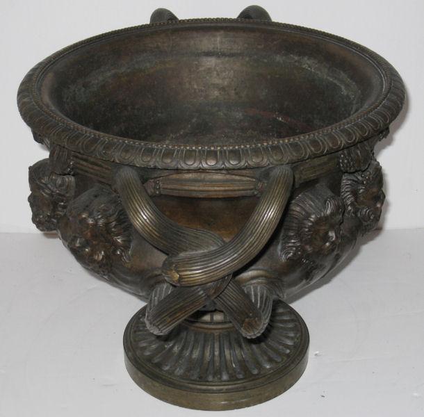 Antique Neoclassical Bacchanalian Bronze Albani Vase