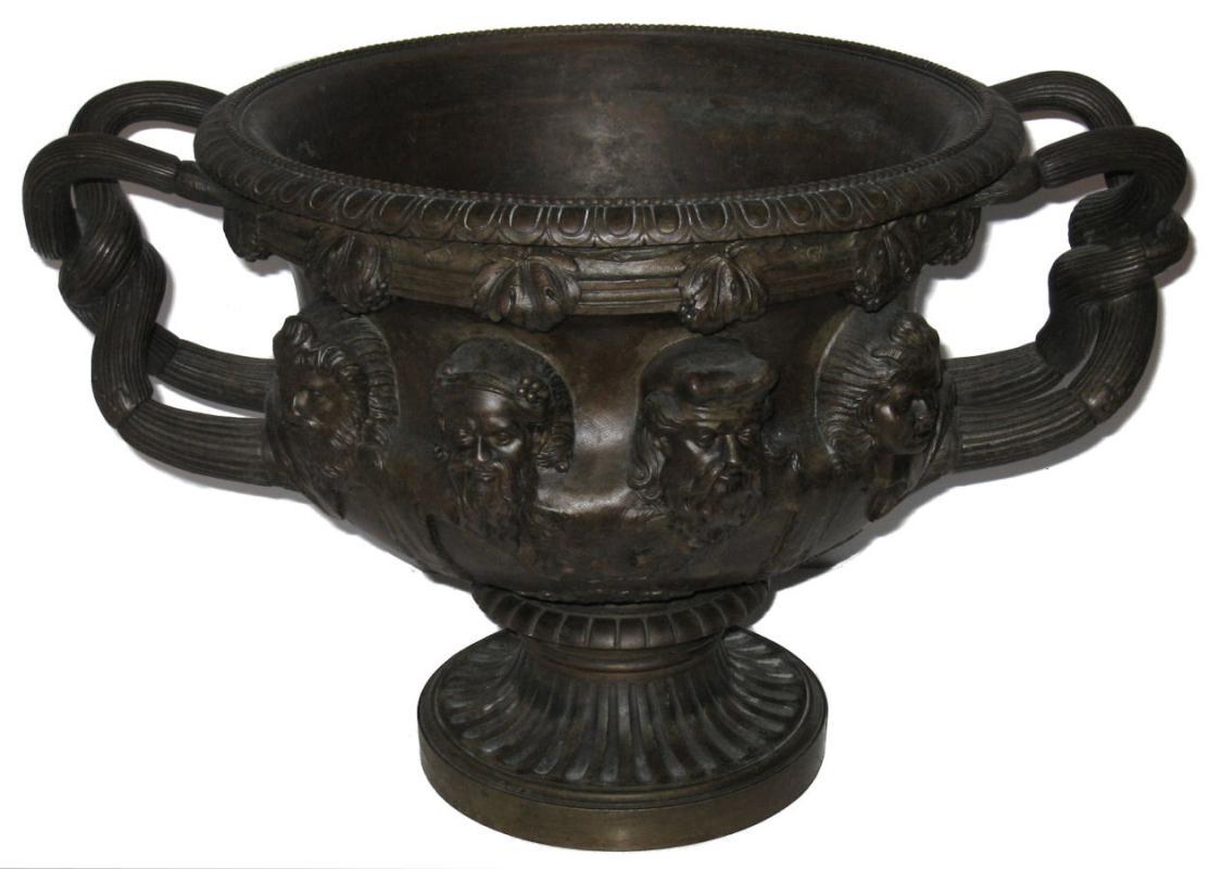 Antique Neoclassical Bacchanalian Bronze Albani Vase