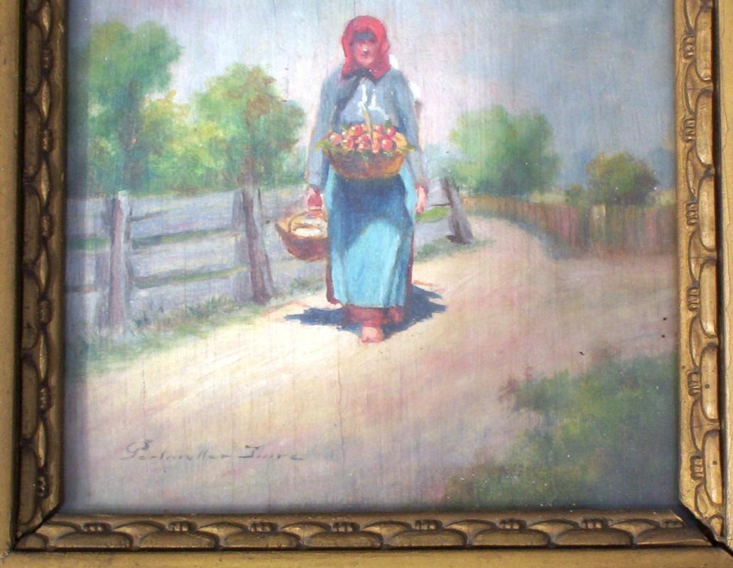 Hungarian Peasant Oil Painting by Imre Perlmutter (1892-1935)