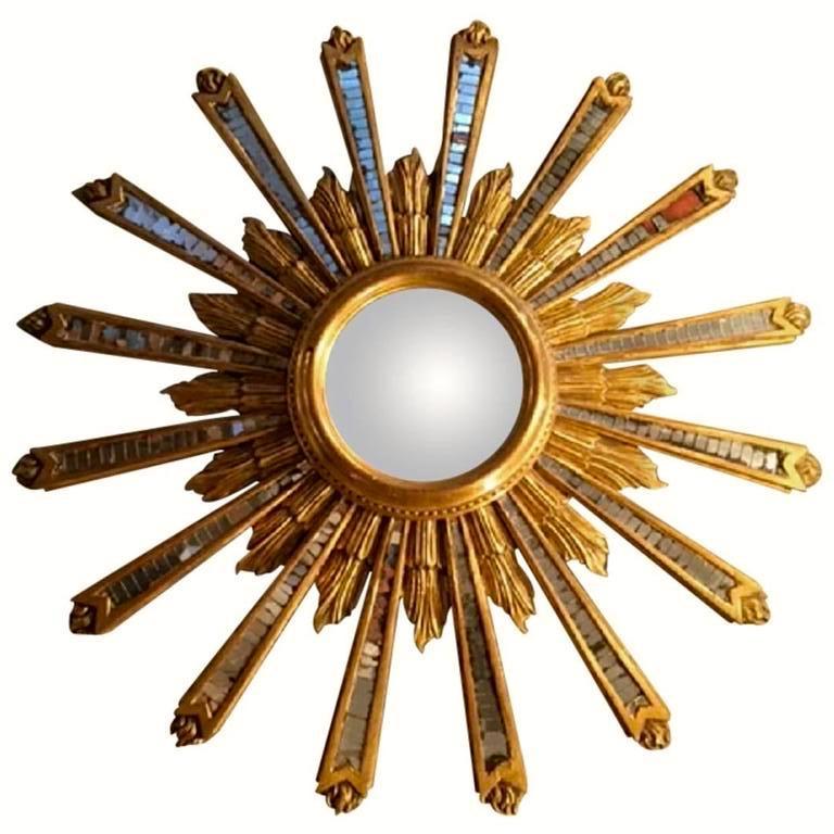 Antique Giltwood Sunburst Mirror