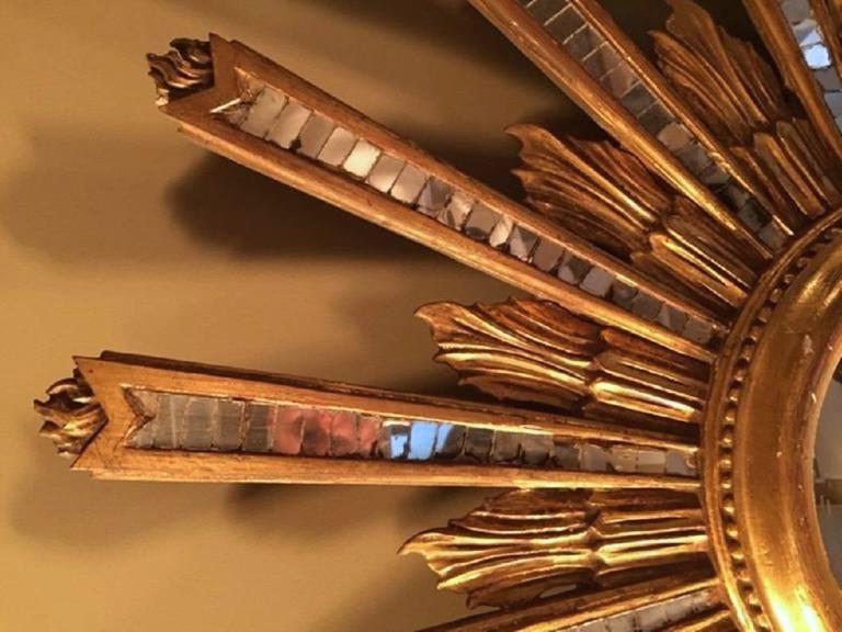 Antique Giltwood Sunburst Mirror