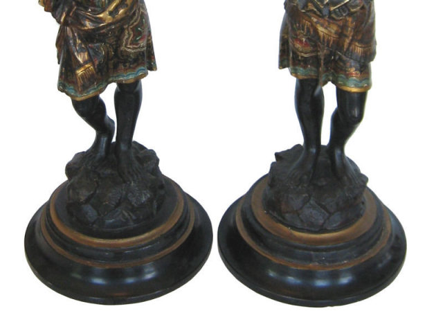Pair Tall Venetian Blackamoor Table Lamps