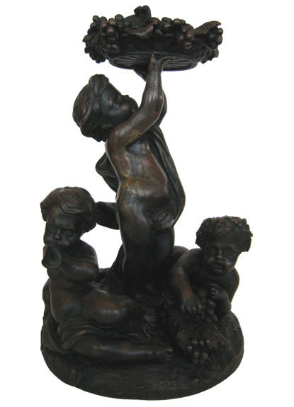 Antique Putti Grape Harvest Bronze Sculpture