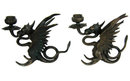 Pair Tiffany & Co Bronze Griffin Candlesticks