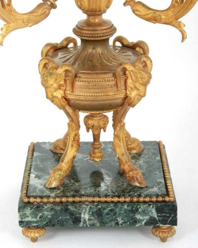 Louis XVI Style Gilt Bronze and Marble Candelabra