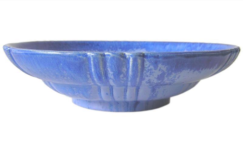 Fulper Blue Glazed Pottery Bowl
