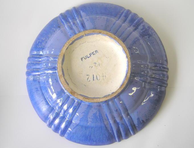 Fulper Blue Glazed Pottery Bowl