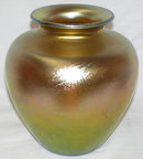 Steuben Iridescent Gold Aurene Glass Vase
