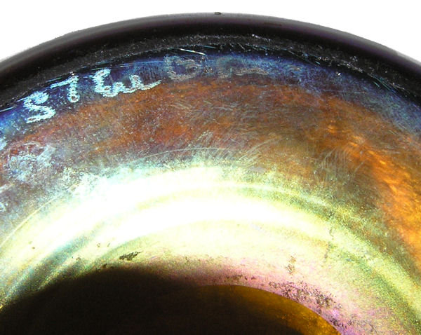 Steuben Iridescent Gold Aurene Glass Vase