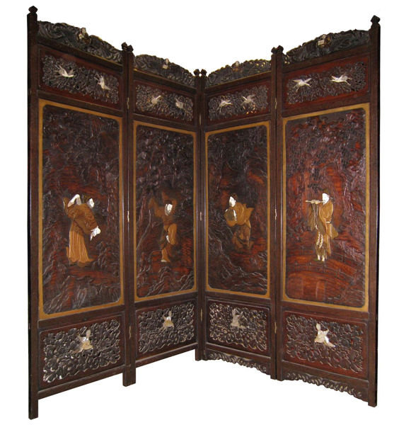 Japanese Meiji Shibayama Screen