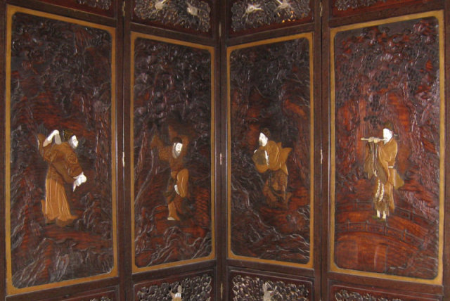 Japanese Meiji Shibayama Screen
